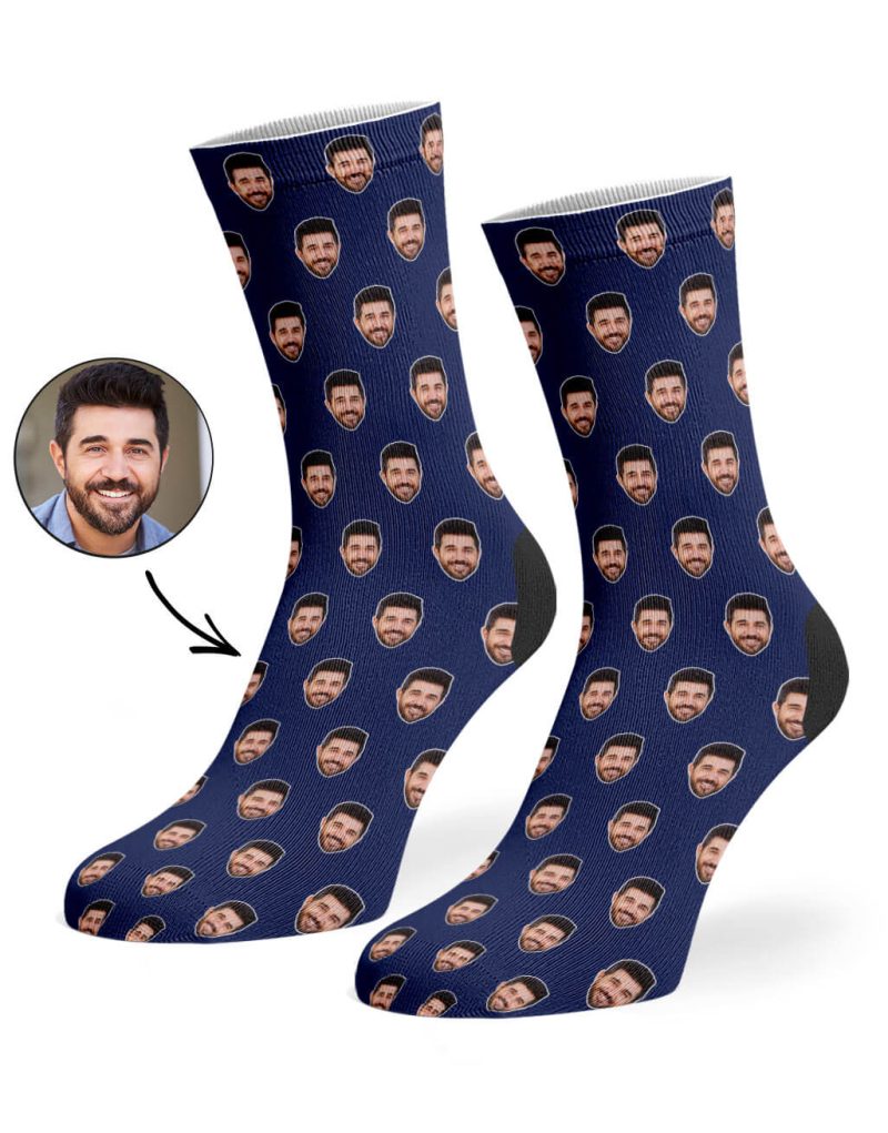 Navy Face Pattern Socks