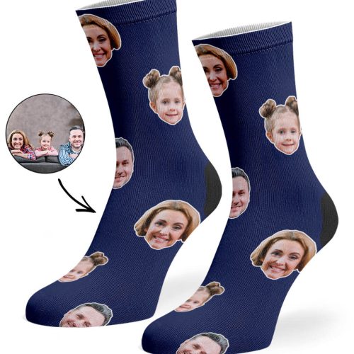 Navy Family Face Socks