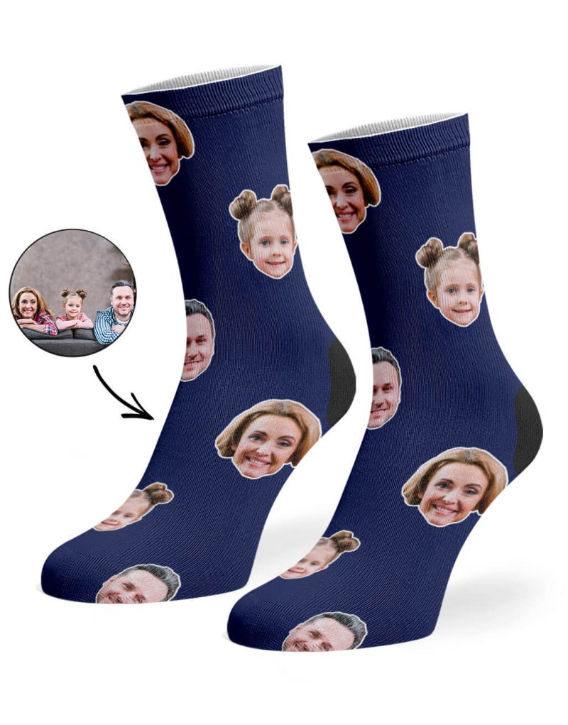 Navy Family Face Socks