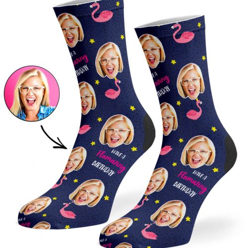 Navy Flamazing Birthday Socks