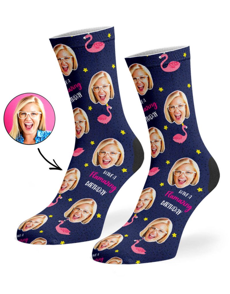 Navy Flamazing Birthday Socks