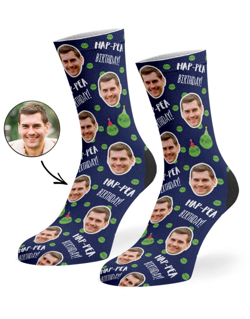 Navy Hap Pea Birthday Socks