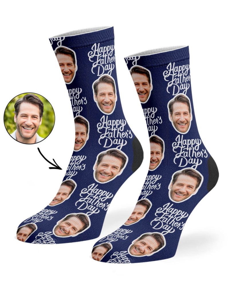 Navy Happy Fathers Day Socks