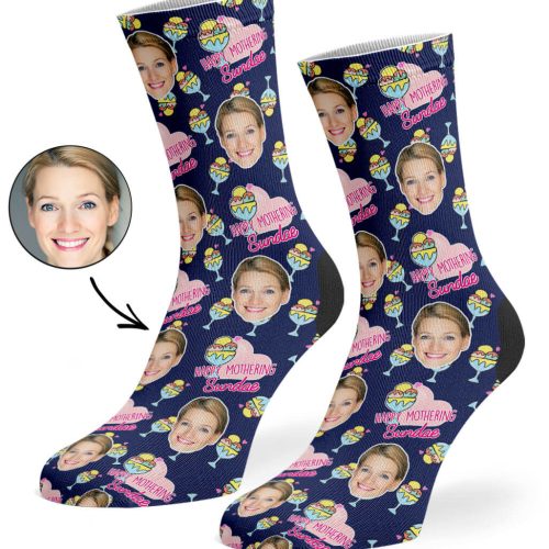 Navy Happy Mothering Sundae Socks