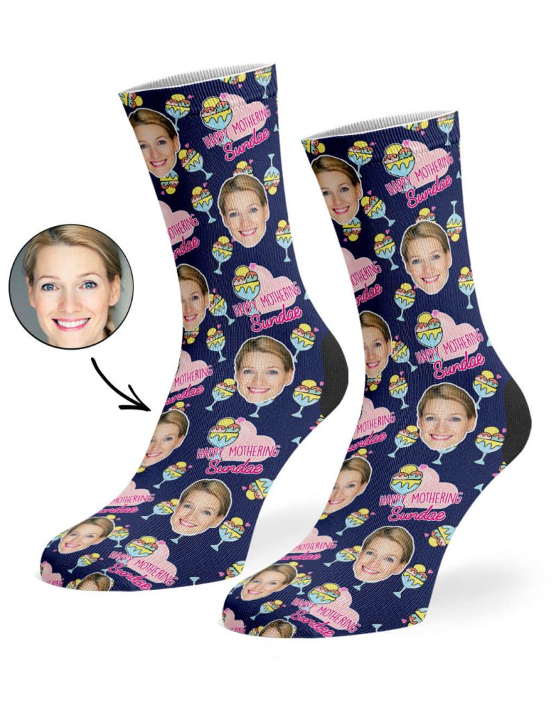 Navy Happy Mothering Sundae Socks