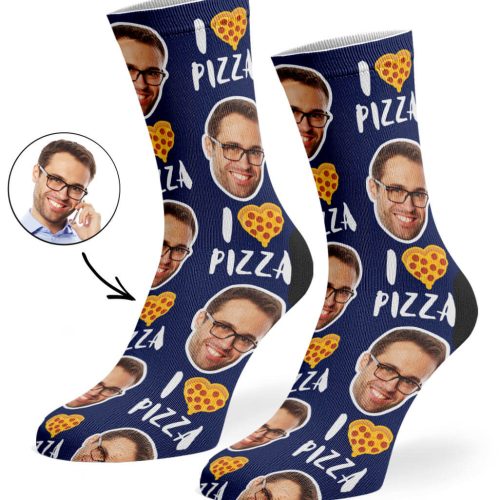 Navy I Love Pizza Socks