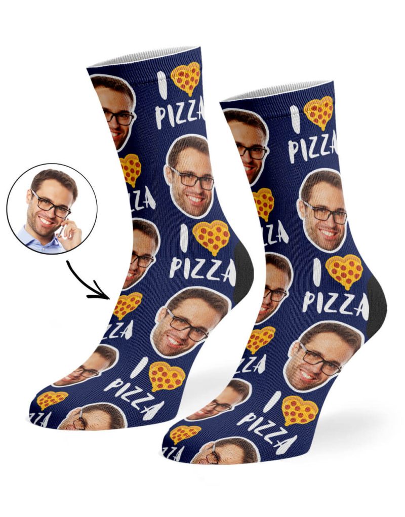 Navy I Love Pizza Socks