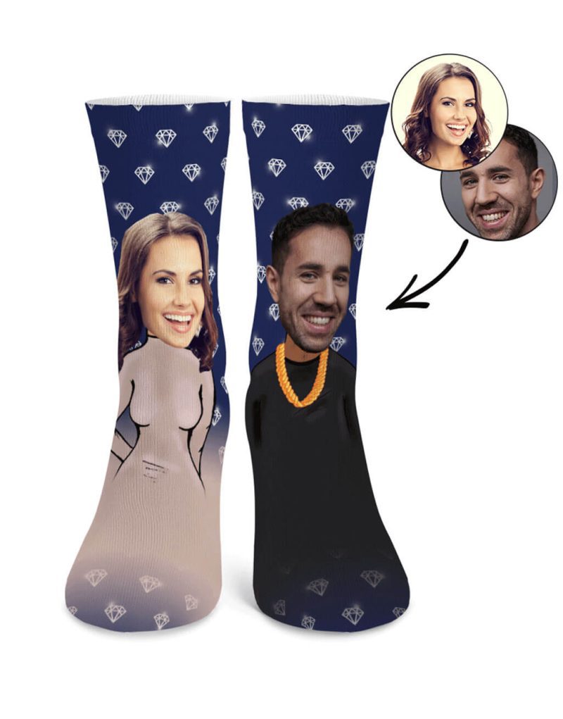 Navy KIM K KANYE ME SOCKS