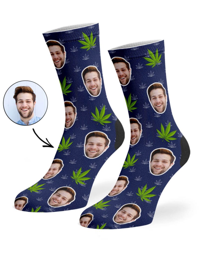 Navy Marijuana Socks