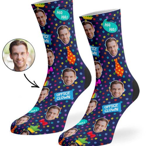 Navy Office Clown Socks