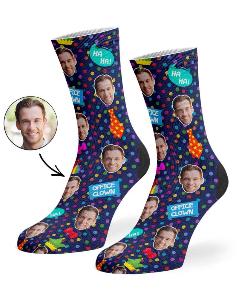 Navy Office Clown Socks