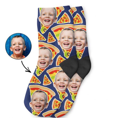 Your Photo On Pizza My Face Kids Socks