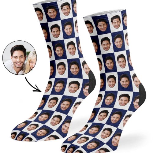 Navy Poser Face Socks