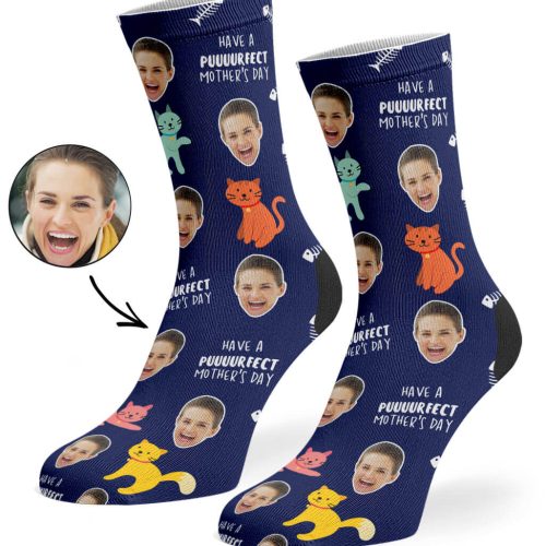 Navy Purrfect Mother s Day Socks