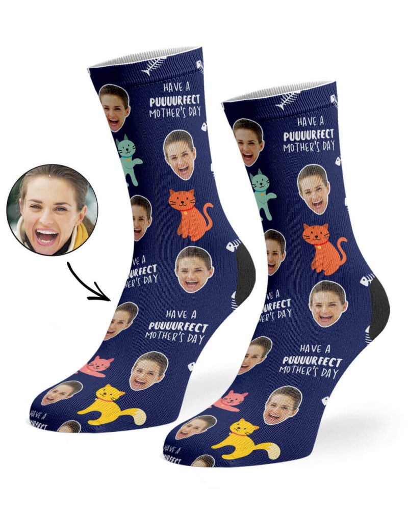 Navy Purrfect Mother s Day Socks