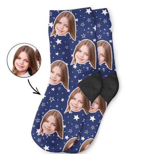 Navy Star Pattern Kids Socks