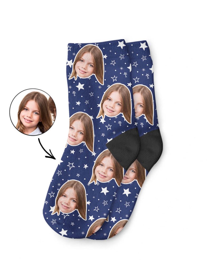 Navy Star Pattern Kids Socks