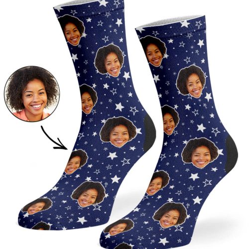 Navy Star Pattern Socks