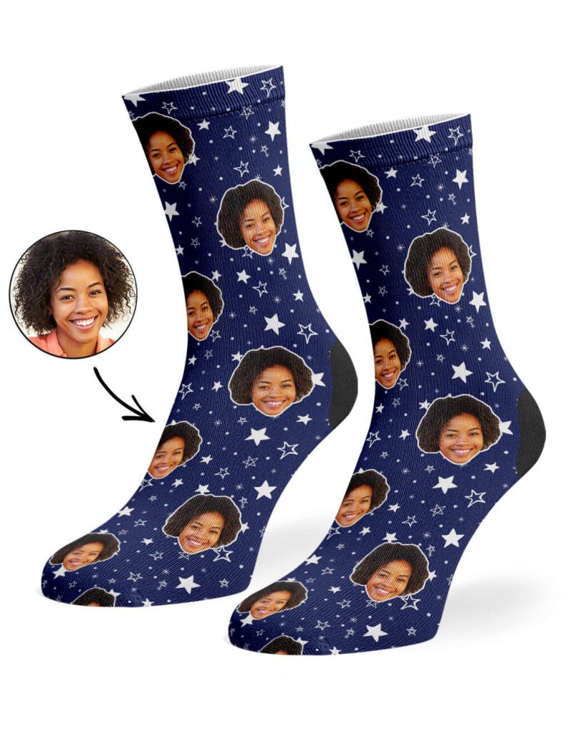 Navy Star Pattern Socks