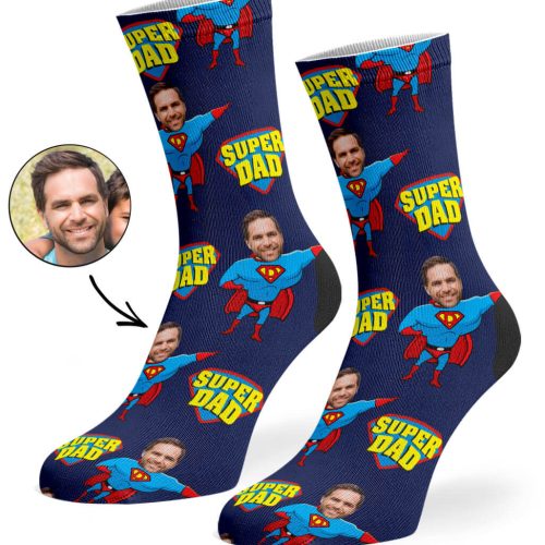 Navy Super Hero Dad Socks