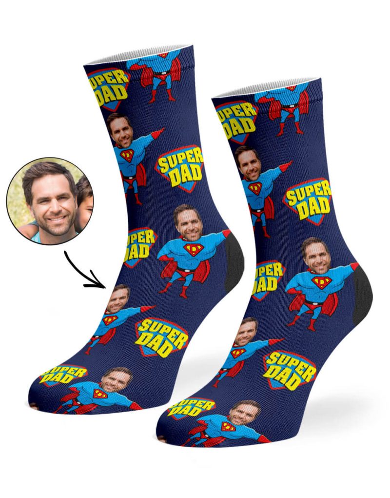 Navy Super Hero Dad Socks