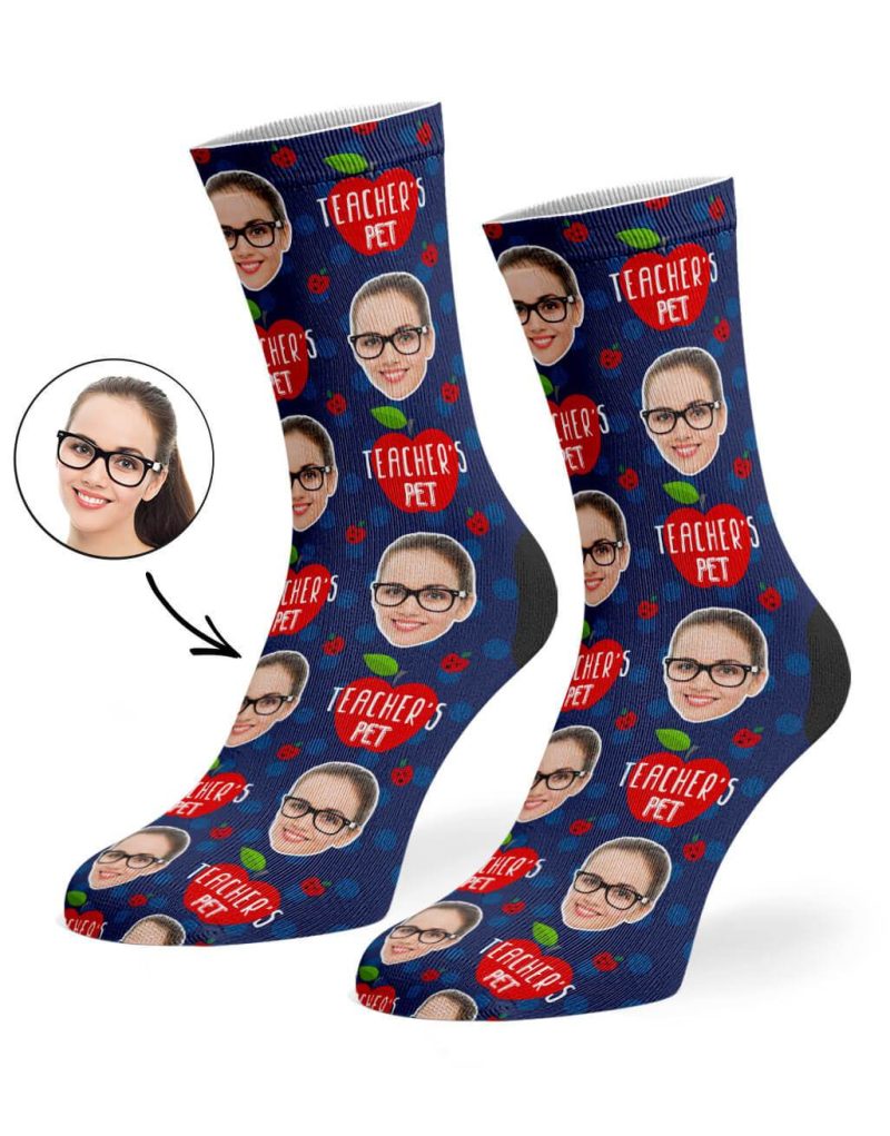 Navy Teacher s Pet Socks