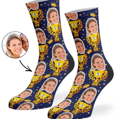 Navy Trophy Wife Socks