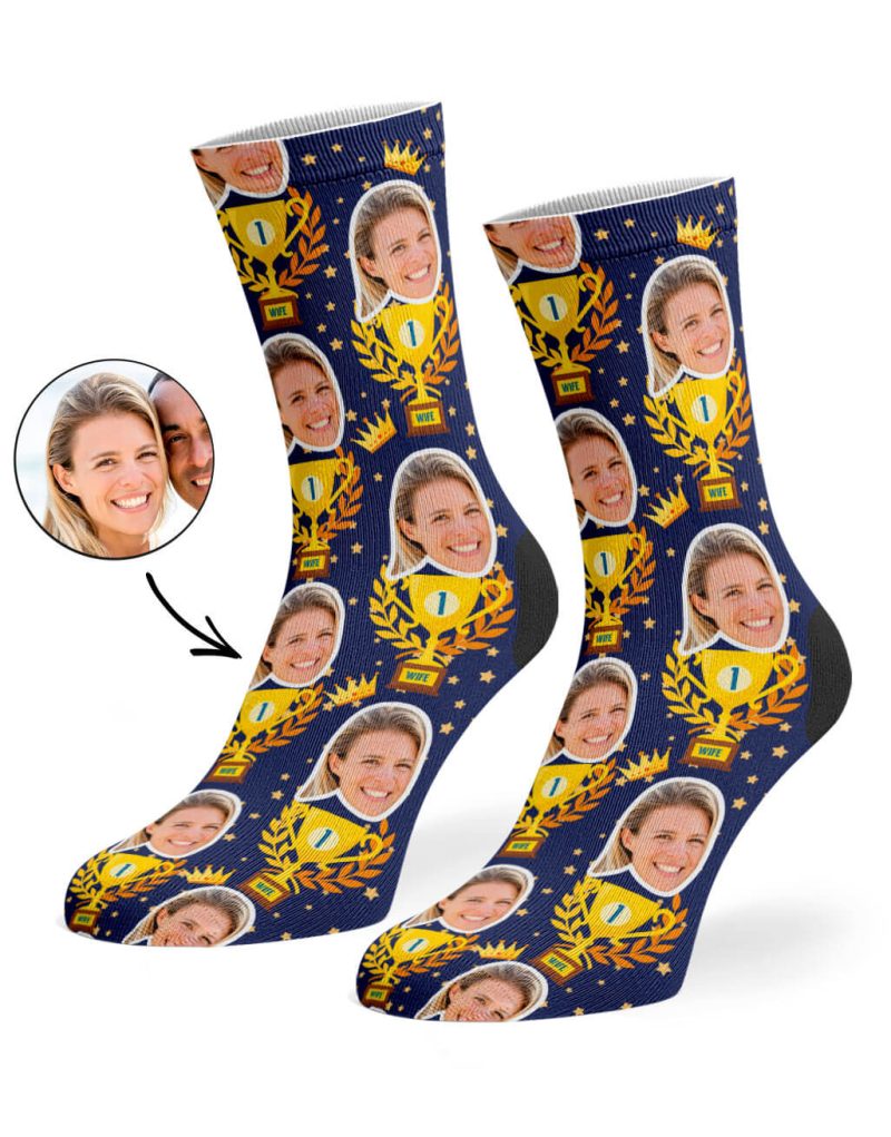 Navy Trophy Wife Socks