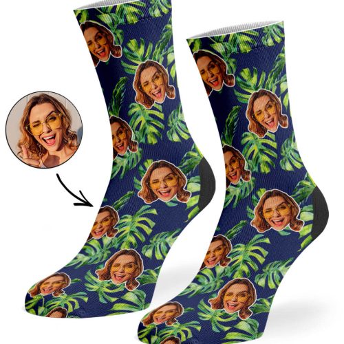 Navy Tropical Socks