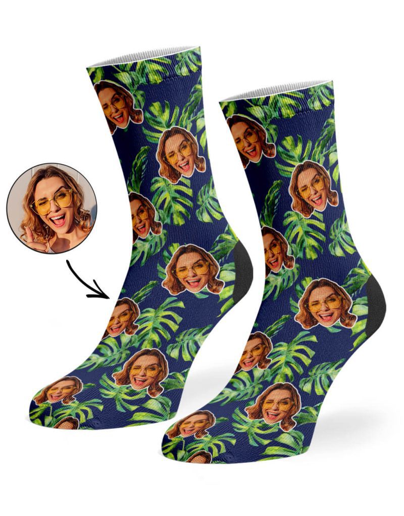 Navy Tropical Socks