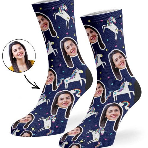 Navy Unicorn Socks