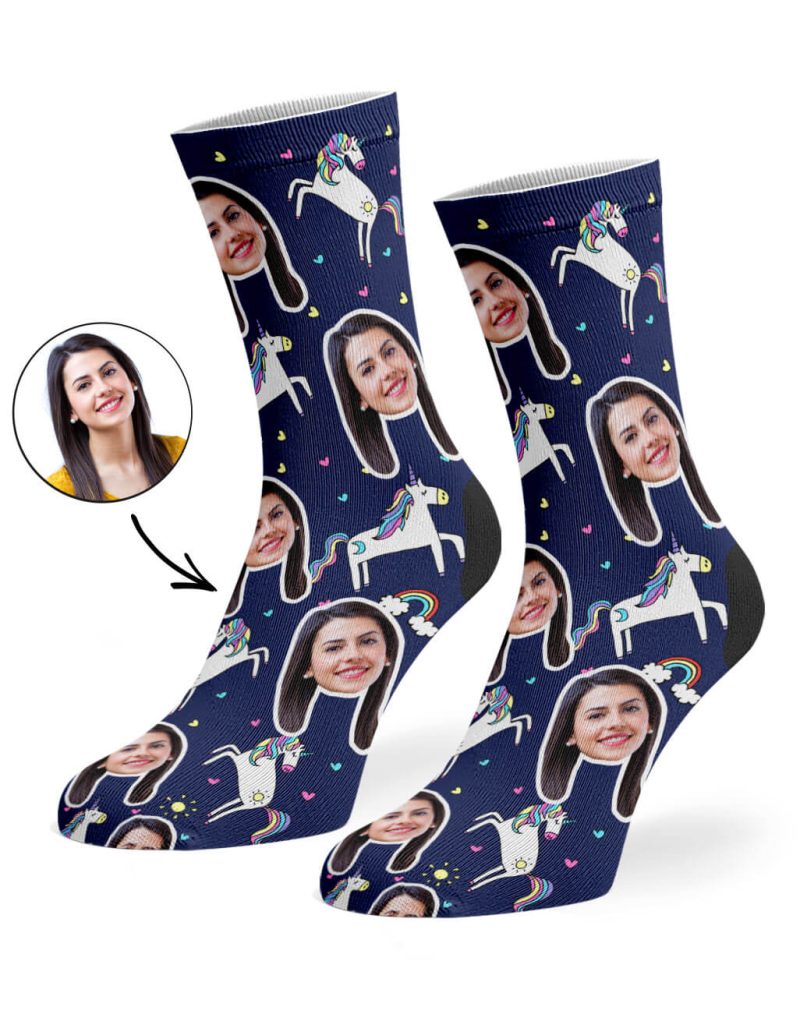 Navy Unicorn Socks