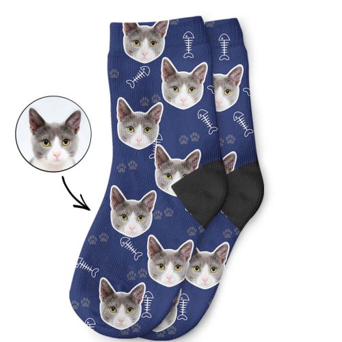 My Cats Photo On Kids Socks