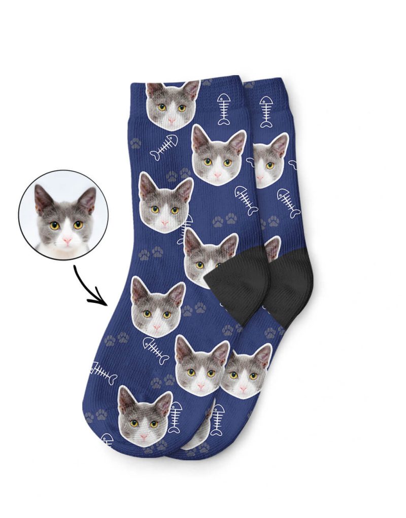 My Cats Photo On Kids Socks