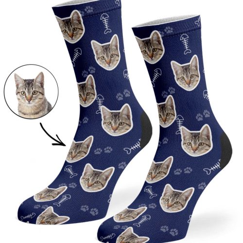 Navy Your Cat On Socks