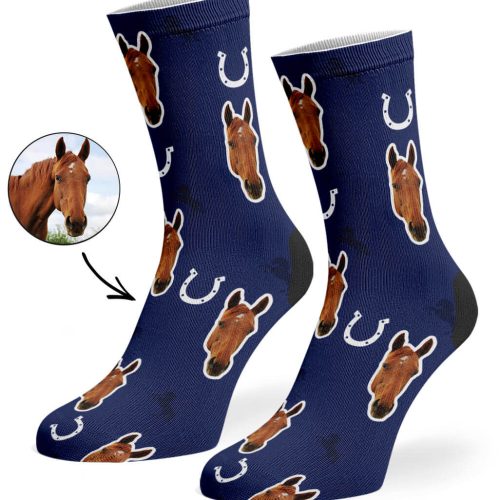 Navy Your Horse on Socks