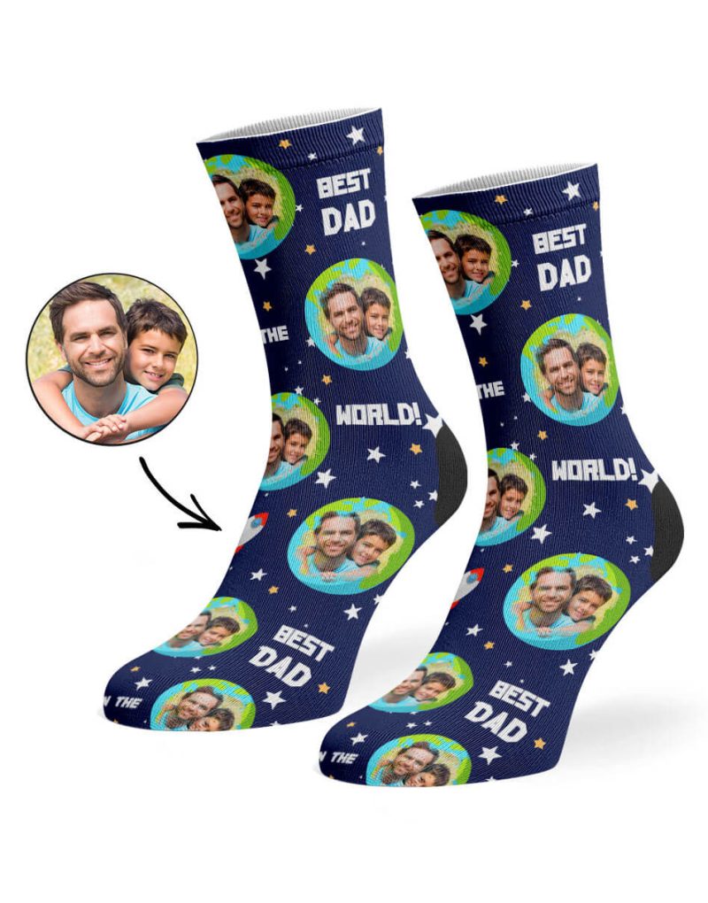 Navy Best Dad In The World Socks