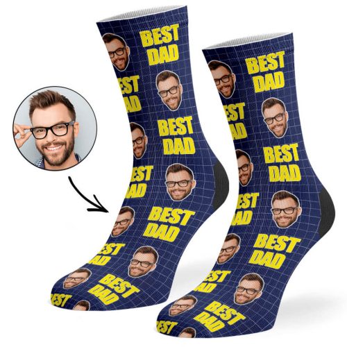 Navy Best Dad Socks