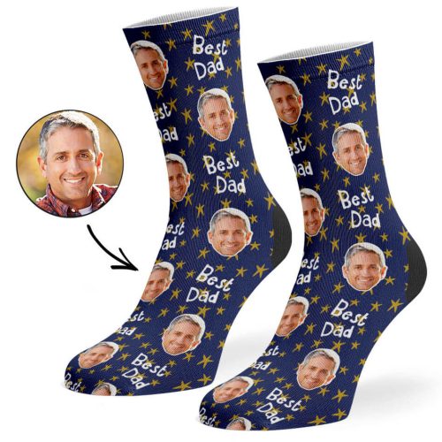 Navy Best Star Dad Socks