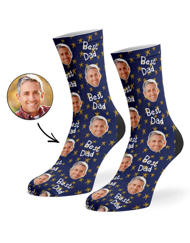 Navy Best Star Dad Socks