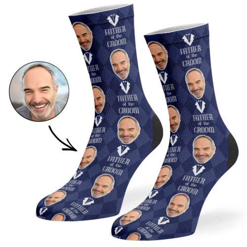 Navy Father Of The Groom Socks