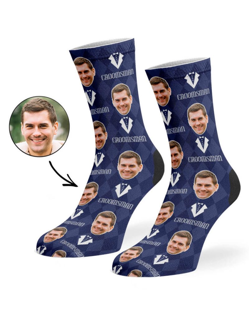 Navy Groomsman Socks