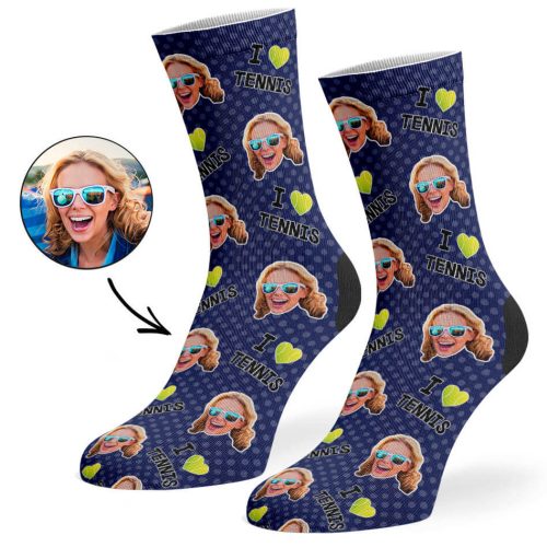 Navy I Love Tennis Socks