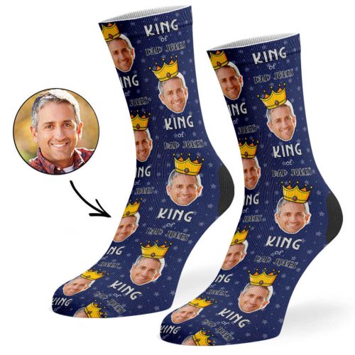 Navy King Of Dad Jokes Socks