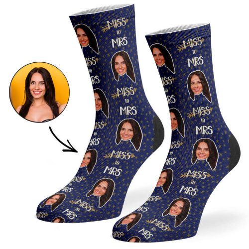 Navy Miss To Mrs Socks