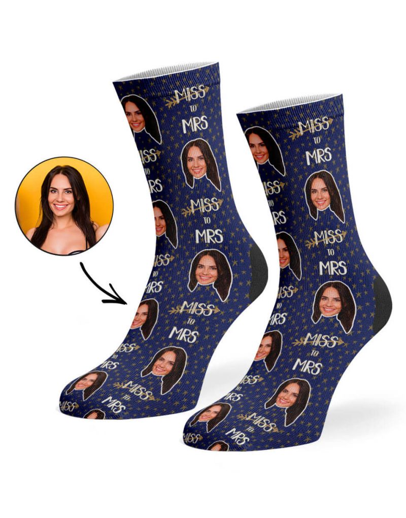 Navy Miss To Mrs Socks