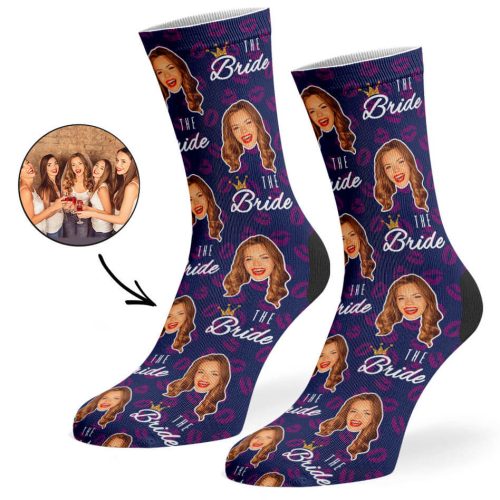 Navy Team Bride Socks