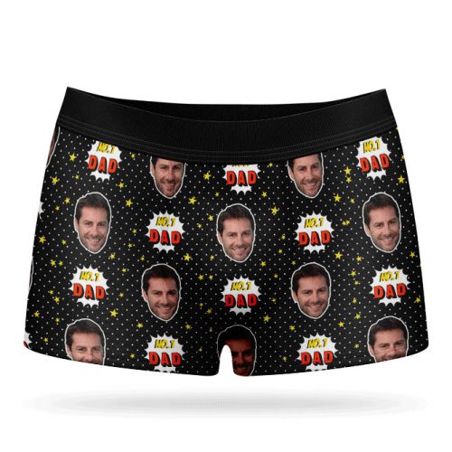 Number 1 Dad Boxers Black