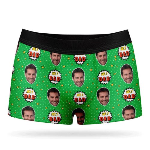 Number 1 Dad Boxers Green