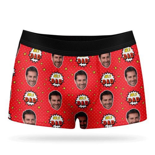 Number 1 Dad Boxers Red